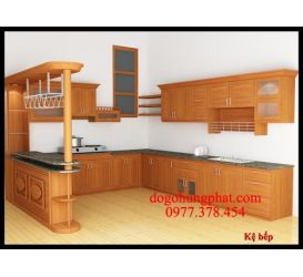 tủ bếp gỗ sồi 036