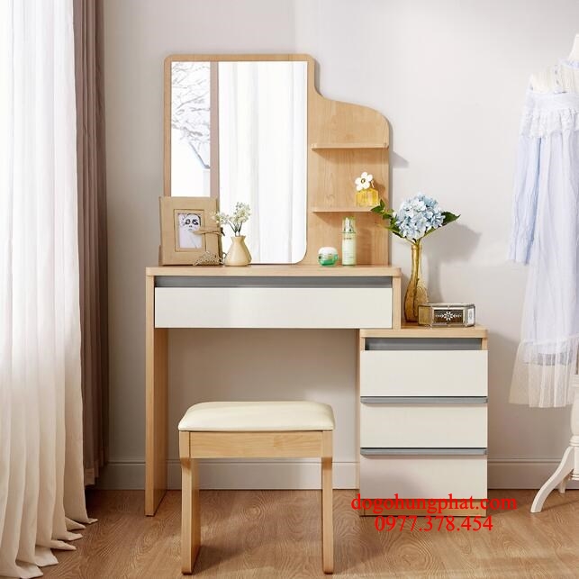 Không gian phòng ngủ tiện nghi với bàn trang điểm đẹp hiện đại