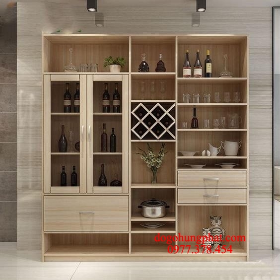Tủ rượu gỗ phòng khách đẹp – Điểm nhấn sang trọng cho không gian sống